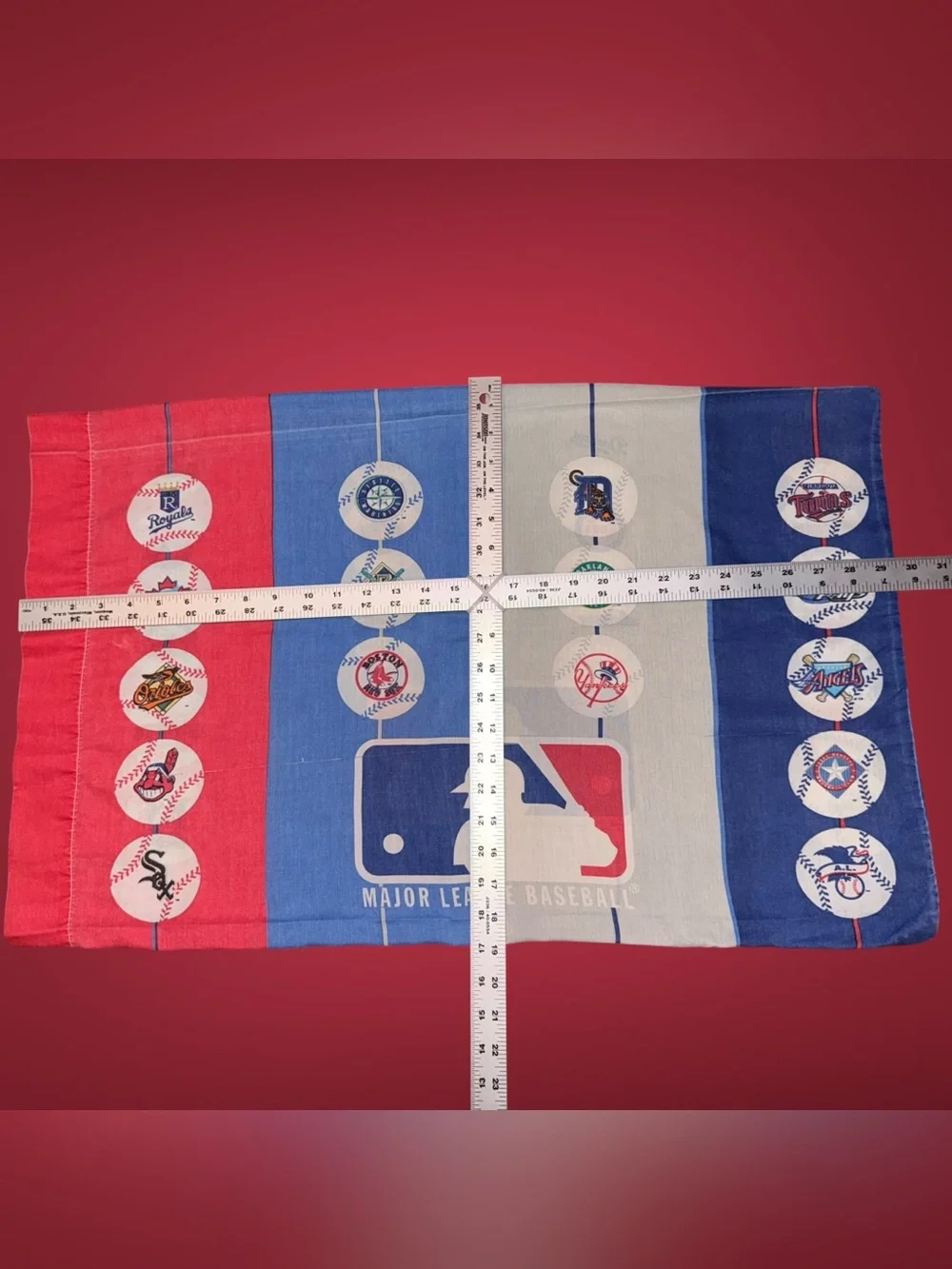 Vintage 1998 MLB Major League Baseball All-Team Logo Pillowcase Made in USA